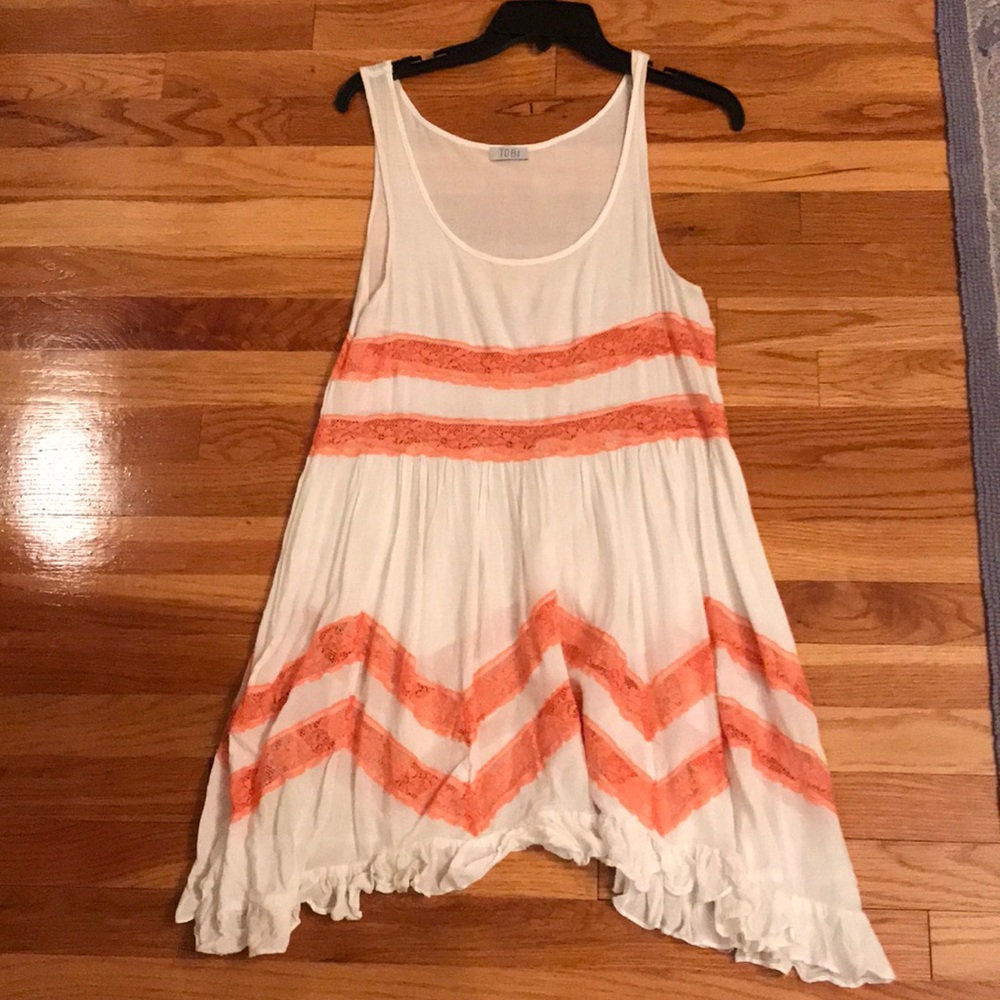 White Dress with Orange Lace